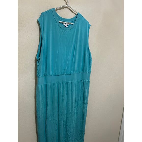 Athleta Dress Size 2X Teal Athletic Sleeveless Gym Yoga Comfort Loungewear Maxi - Picture 4 of 10